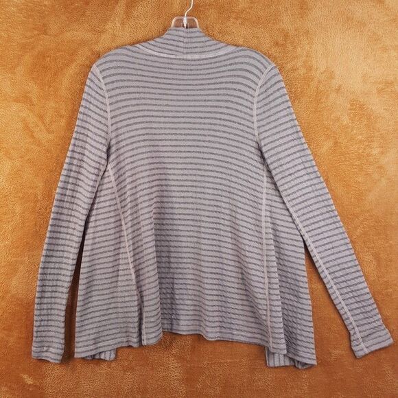 THREE DOTS Sweater Womens XS Tan Cardigan Open Knit Draped Lightweight Stretch - Picture 3 of 7